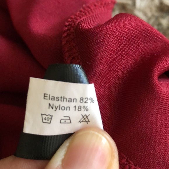 Brick red vintage inspired skirt with cinch front and decorative buttons XXL - Picture 7 of 8